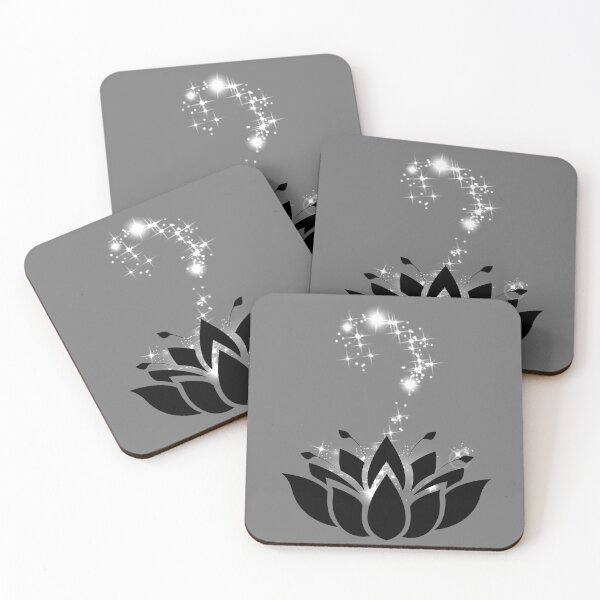 Item preview, Magical Lotus Flower In Solid Black designed and sold by RosieSunflower.