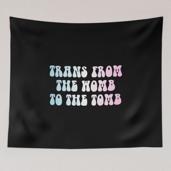Item preview, Trans From The Womb To The Tomb Transgender Flag Hippie Text designed and sold by everything4eva.