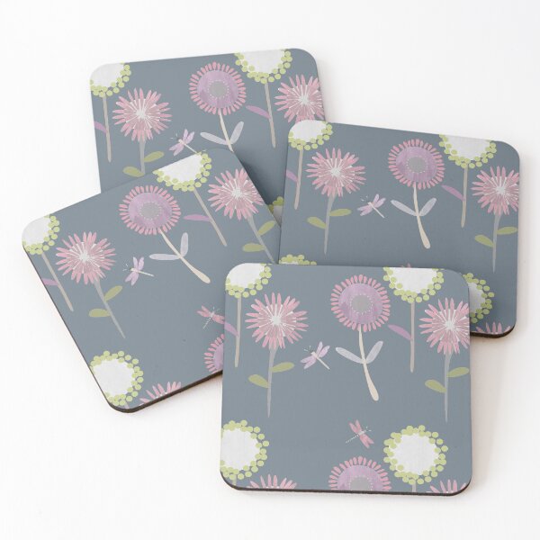 Item preview, My Happy Place abstract art - Simple Dragonfly and Cornflower Pattern designed and sold by Caroline Laursen.