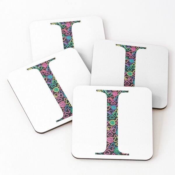 Item preview, Neon Swirl Iota // Letter I designed and sold by artbysydsyd.