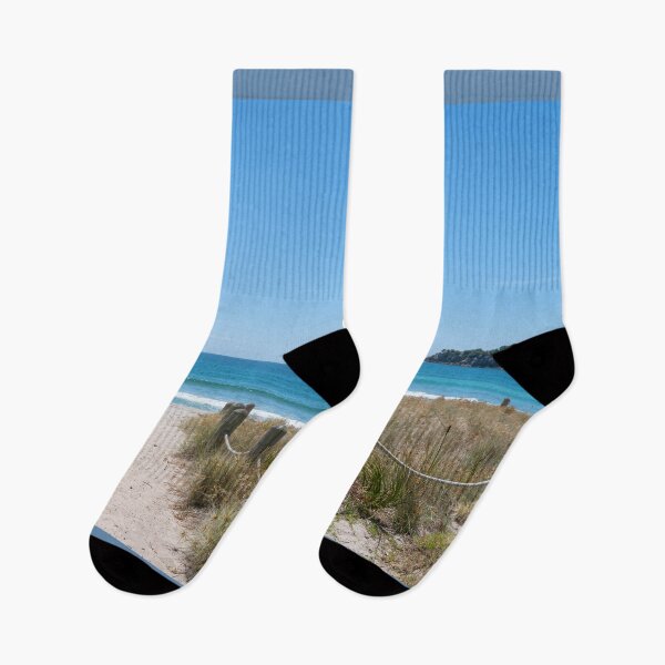 Item preview, Bollards and ropes line sand track through dunes to Main Beach Mount Maunganui designed and sold by Brian Scantlebury.