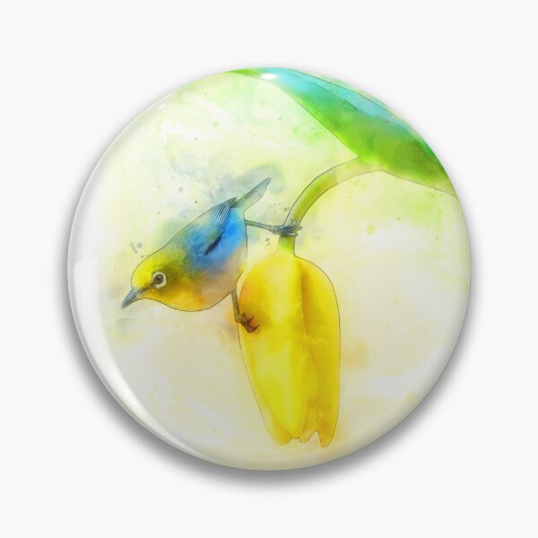 Item preview, Japanese white eye bird on tulip watercolor painting designed and sold by lifewithbirds.