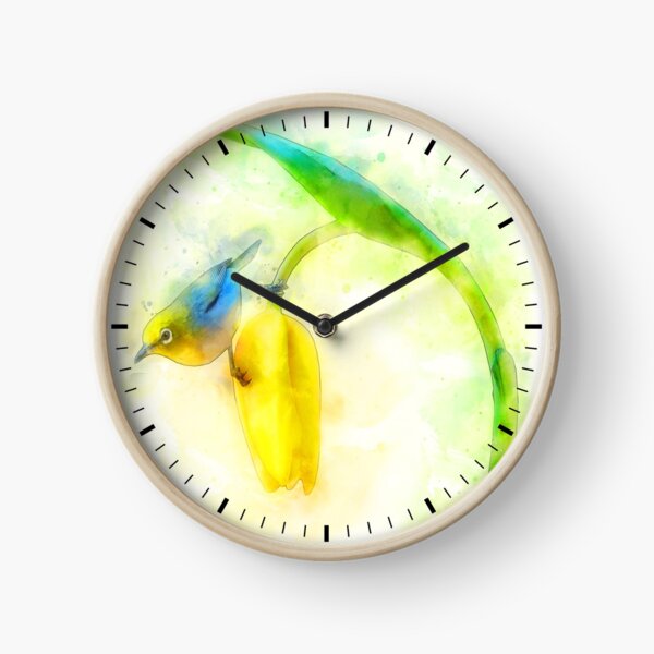 Item preview, Japanese white eye bird on tulip watercolor painting designed and sold by lifewithbirds.