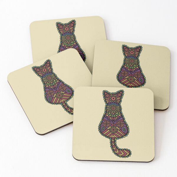 Item preview, Mandala Cat mute rainbow colours designed and sold by Shred-Lettuce.