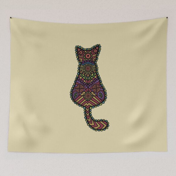 Item preview, Mandala Cat mute rainbow colours designed and sold by Shred-Lettuce.