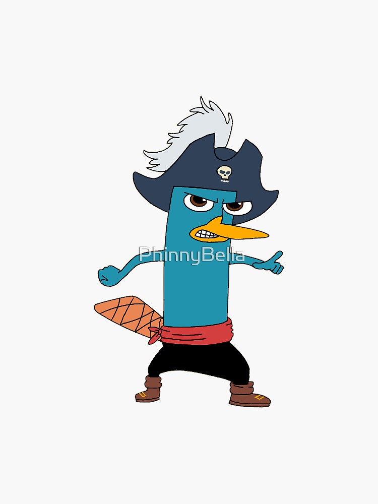"Perry The Pirate Platypus" Sticker by PhinnyBella Redbubble