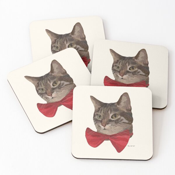 Item preview, Cat In Red Bow designed and sold by buzzcutart.