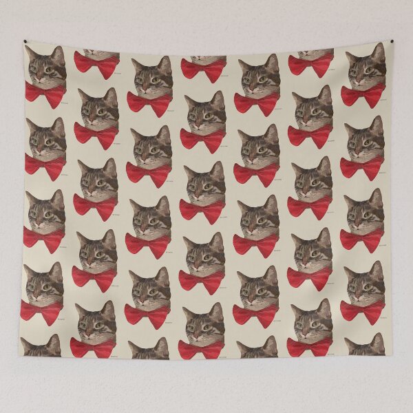 Item preview, Cat In Red Bow designed and sold by buzzcutart.