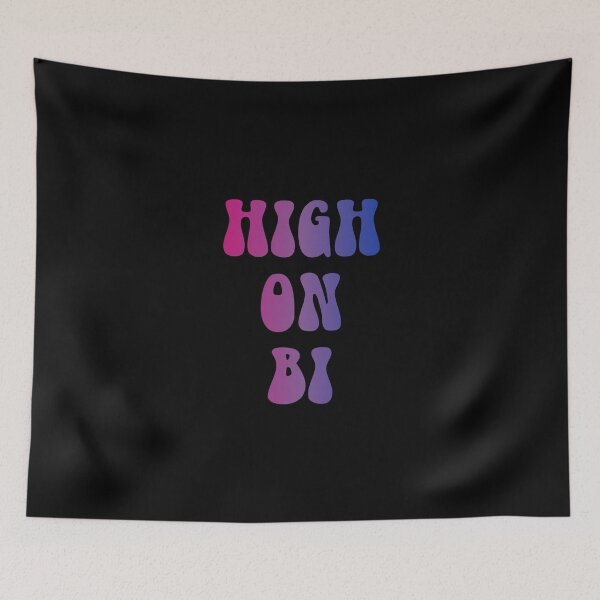 Item preview, High On Bi Bisexual Flag Hippie Text designed and sold by everything4eva.