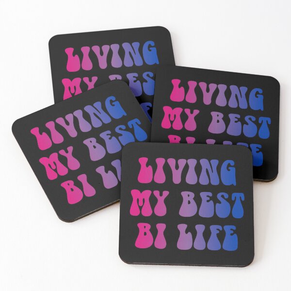 Item preview, Living My Best Bi Life Bisexual Flag Hippie Text designed and sold by everything4eva.