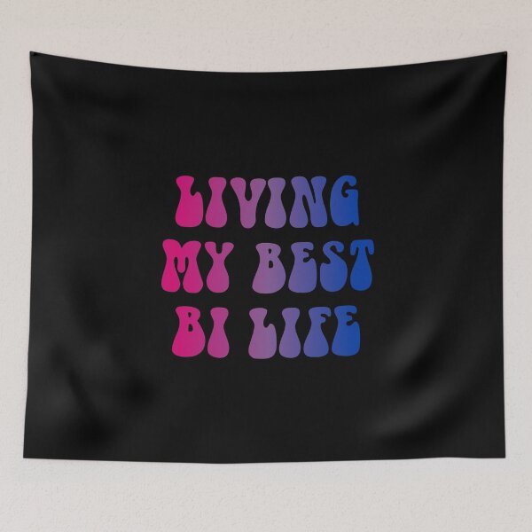 Item preview, Living My Best Bi Life Bisexual Flag Hippie Text designed and sold by everything4eva.
