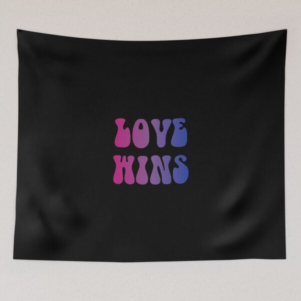 Item preview, Love Wins Bisexual Flag Hippie Text designed and sold by everything4eva.