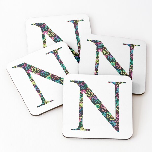 Item preview, Neon Swirl Nu // Letter N designed and sold by artbysydsyd.