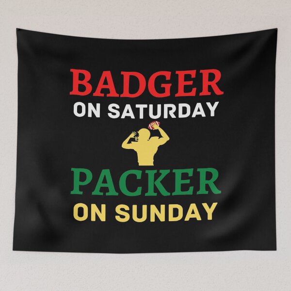 Item preview, Badger On Saturday Packer On Sunday designed and sold by WoodburyLake.
