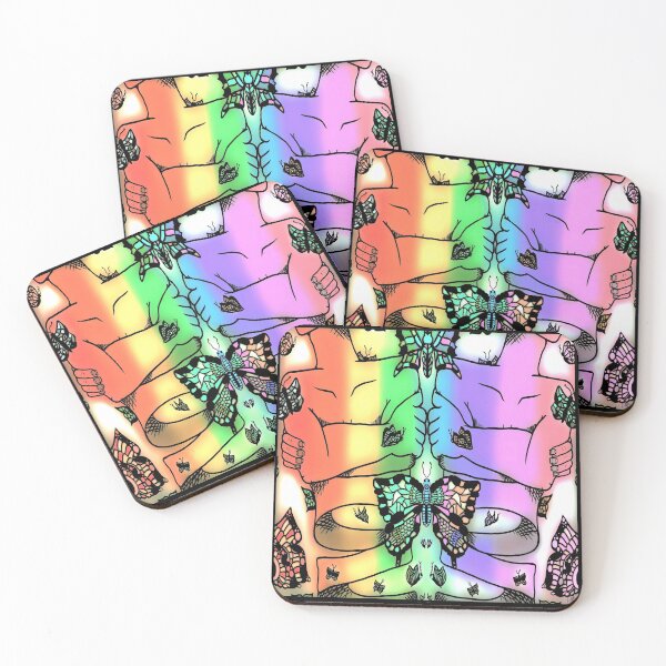 Item preview, Pastel Nervous Butterfly, abstract digital kaleidoscope butterfly art designed and sold by MayGreenAbgrall.