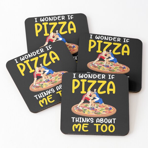 Item preview, Wrestling I Wonder If Pizza Thinks About Me Gift For Wrestler Pizza Lover designed and sold by teest2209.