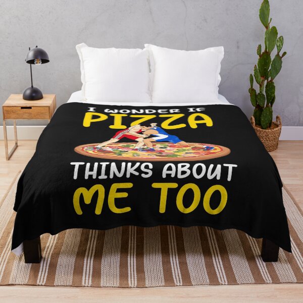 Item preview, Wrestling I Wonder If Pizza Thinks About Me Gift For Wrestler Pizza Lover designed and sold by teest2209.