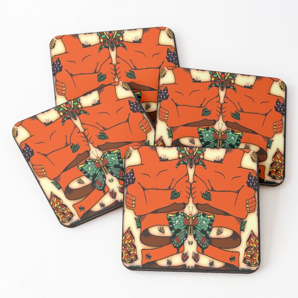 Item preview, Orange Nervous Butterfly, abstract digital kaleidoscope butterfly art designed and sold by MayGreenAbgrall.
