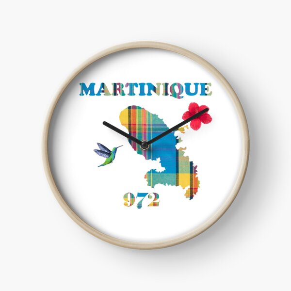 Martinique 972 Map Madras Clock