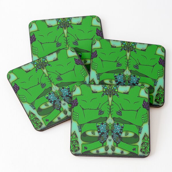 Item preview, Green Nervous Butterfly, abstract digital kaleidoscope butterfly art designed and sold by MayGreenAbgrall.