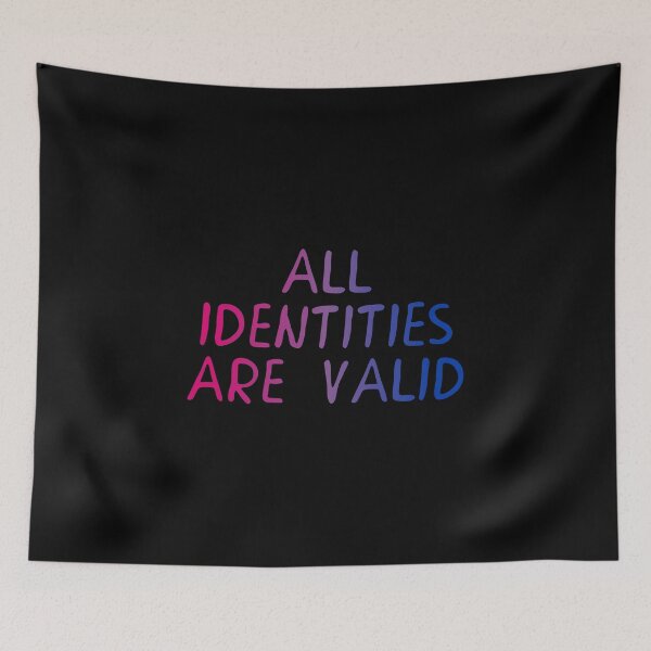 Item preview, All Identities Are Valid Bisexual Flag Hippie Text 2 designed and sold by everything4eva.