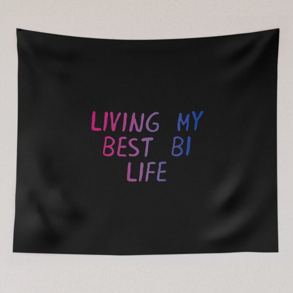 Item preview, Living My Best Bi Life Bisexual Flag Hippie Text 2 designed and sold by everything4eva.