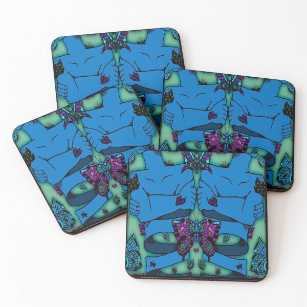 Item preview, Blue Nervous Butterfly, abstract digital kaleidoscope butterfly art designed and sold by MayGreenAbgrall.