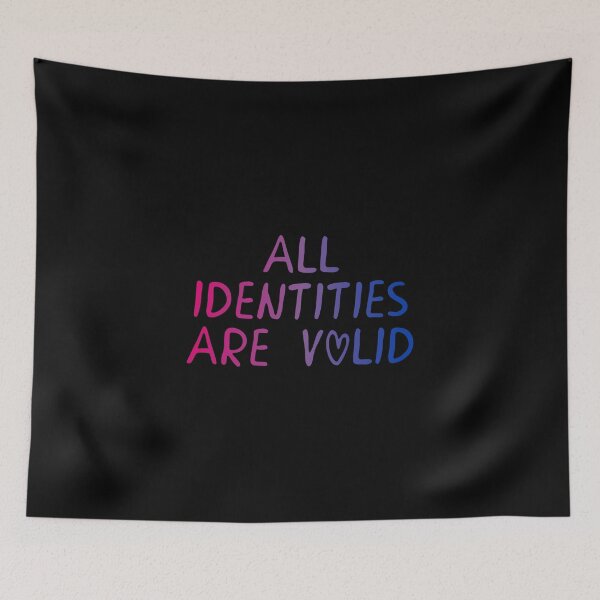 Item preview, All Identities Are Valid Bisexual Flag Hippie Text 3 designed and sold by everything4eva.