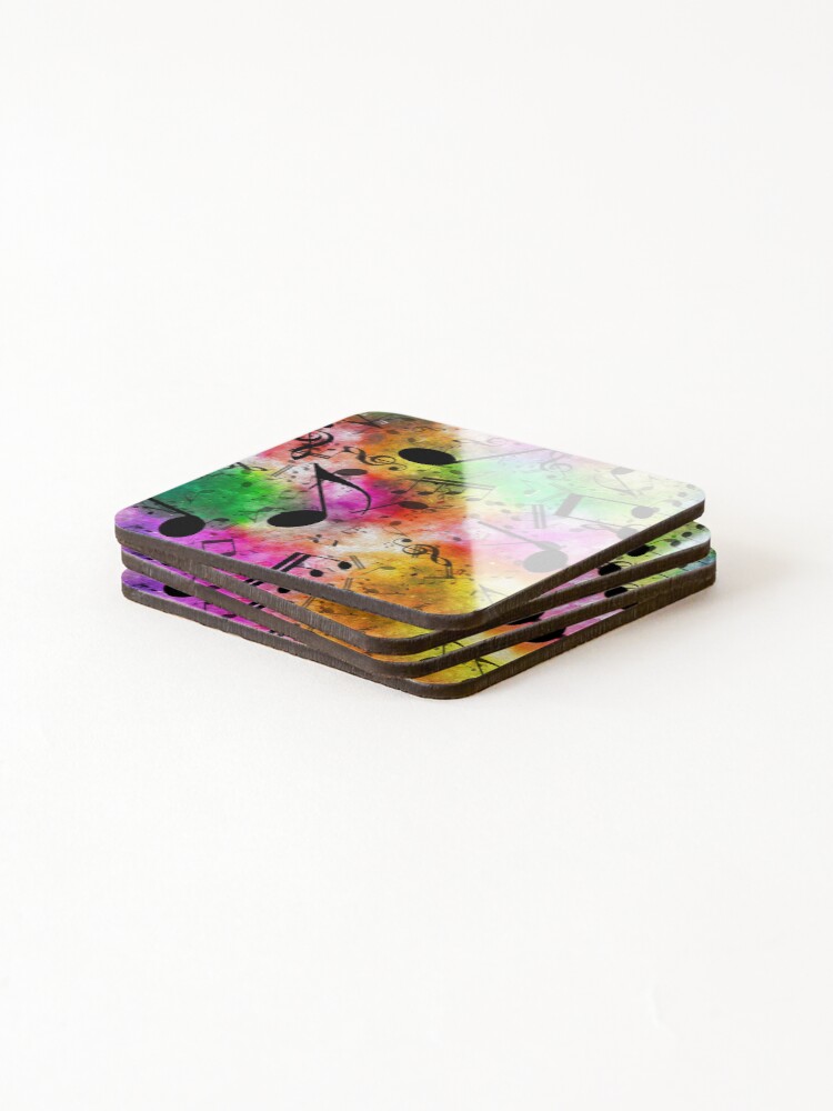Thumbnail 4 of 5, Coasters (Set of 4), Dancing Musical Notes designed and sold by NaturePrints.