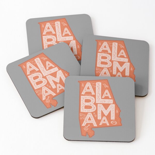 Item preview, Alabama Map Typography Red designed and sold by HelloGentry.