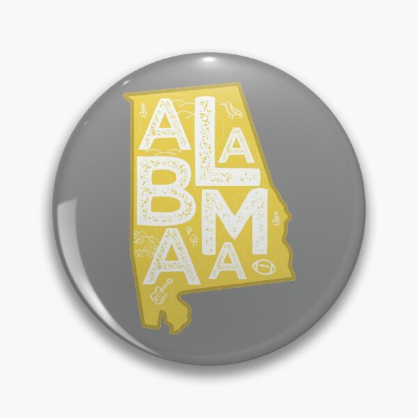 Item preview, Alabama Map Typography Gold designed and sold by HelloGentry.