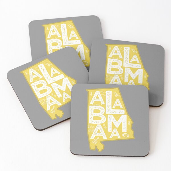 Item preview, Alabama Map Typography Gold designed and sold by HelloGentry.
