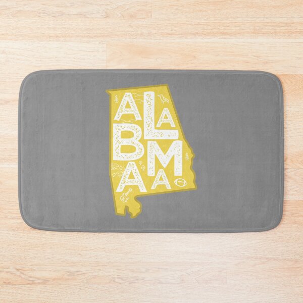 Item preview, Alabama Map Typography Gold designed and sold by HelloGentry.