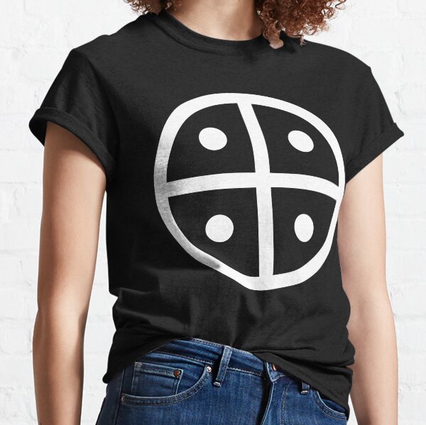 Hopi People Earth Symbol Tuuwaqatsi white cross on black background HD High Quality Classic T-Shirt