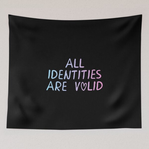 Item preview, All Identities Are Valid Transgender Flag Hippie Text 2 designed and sold by everything4eva.