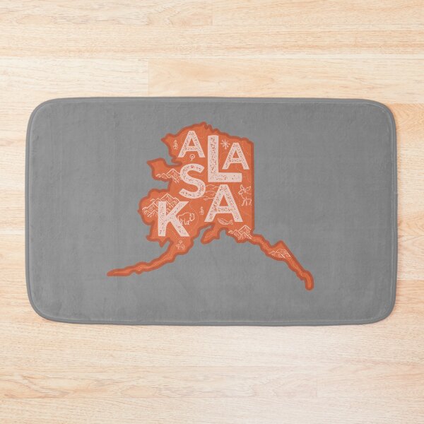 Item preview, Alaska Map Typography Red designed and sold by HelloGentry.