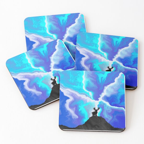 Item preview, Thunder Struck, digital fluid pour, abstract art designed and sold by MayGreenAbgrall.