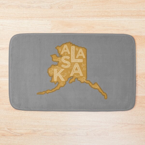 Item preview, Alaska Map Typography Brown designed and sold by HelloGentry.