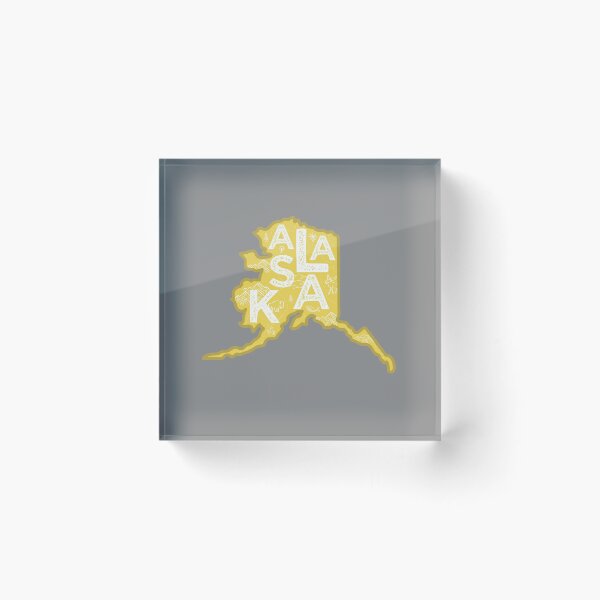 Item preview, Alaska Map Typography Gold designed and sold by HelloGentry.