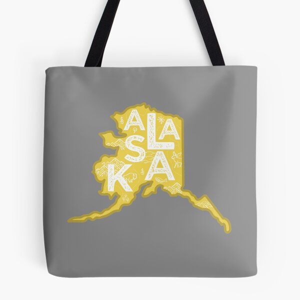 Item preview, Alaska Map Typography Gold designed and sold by HelloGentry.