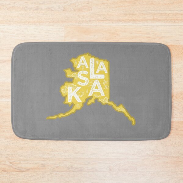 Item preview, Alaska Map Typography Gold designed and sold by HelloGentry.