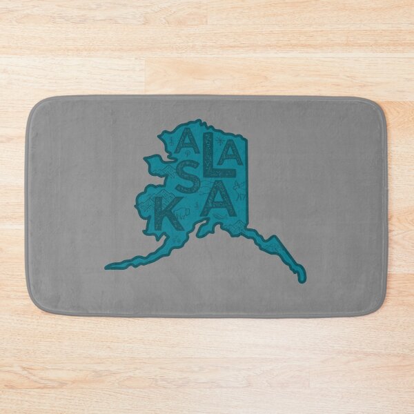 Item preview, Alaska Map Typography Navy designed and sold by HelloGentry.