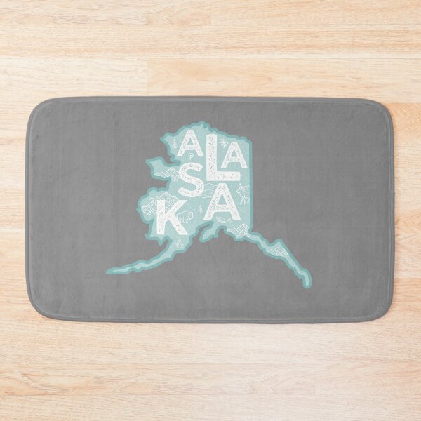 Item preview, Alaska Map Typography Blue designed and sold by HelloGentry.