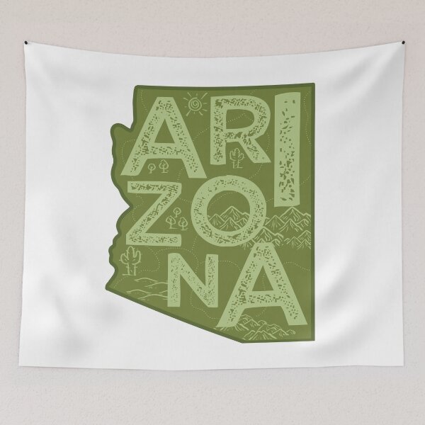 Item preview, Arizona Map Typography Green designed and sold by HelloGentry.