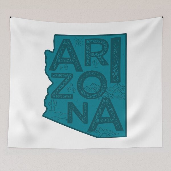 Item preview, Arizona Map Typography Navy designed and sold by HelloGentry.