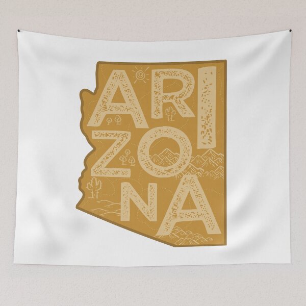 Item preview, Arizona Map Typography Brown designed and sold by HelloGentry.
