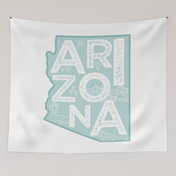 Item preview, Arizona Map Typography Blue designed and sold by HelloGentry.
