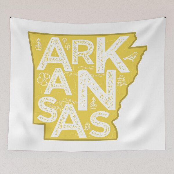 Item preview, Arkansas Map Typography Gold designed and sold by HelloGentry.