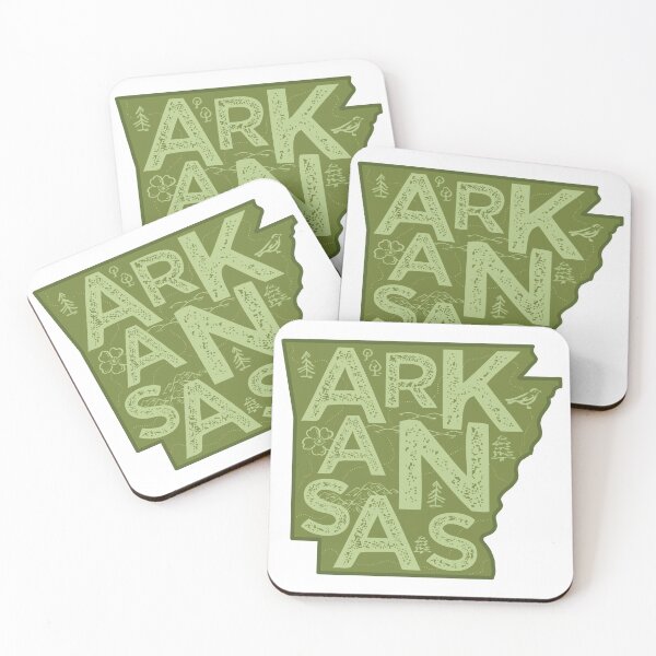 Item preview, Arkansas Map Typography Green designed and sold by HelloGentry.