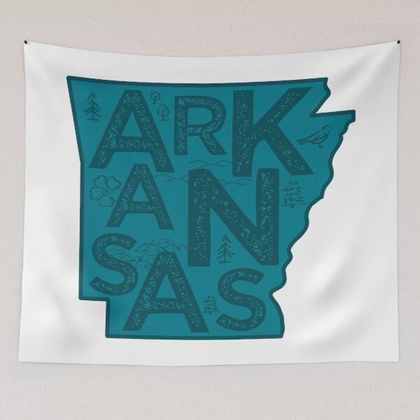Item preview, Arkansas Map Typography Navy designed and sold by HelloGentry.